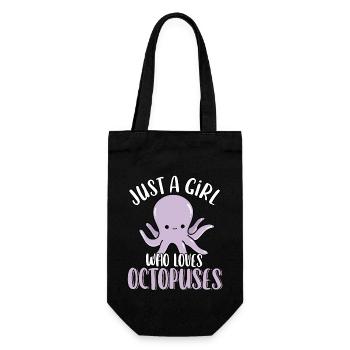 Juste une fille qui aime les pieuvres mignonne marine drôle - Sac à bouteille - noir - Devant
