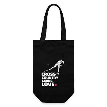 Ich Liebe Cross Country Skiing Stylish Cross - Geschenkbeutel für Flaschen - Schwarz - Vorne