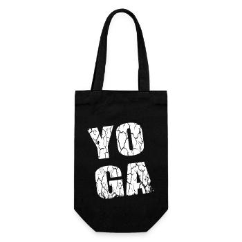 Yoga White Grung Obliquely Fitness Health - Gift Bag for Bottles - black - Front