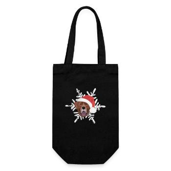 Labrador Frohe Weihnachten - Geschenkbeutel für Flaschen - Schwarz - Vorne