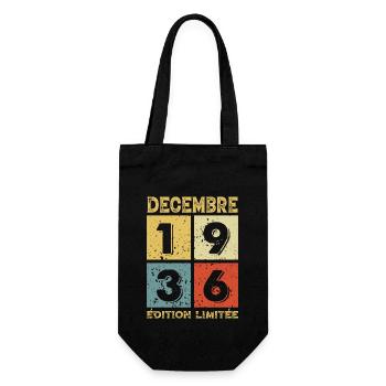 Anniversaire Vintage Idée Cadeau Décembre 1936 - Sac à bouteille - noir - Devant