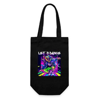 Frau in Graffiti-Look tanzt in Disco 3 - Geschenkbeutel für Flaschen - Schwarz - Vorne