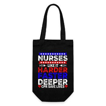 Nurses Like It Harder Faster Deeper - Gift Bag for Bottles - black - Front