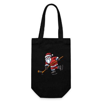 Eishockey - Geschenkbeutel für Flaschen - Schwarz - Vorne