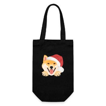 Shiba Inu Merry Christmas - Gift Bag for Bottles - black - Front