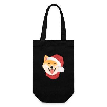 Shiba Inu Merry Christmas - Gift Bag for Bottles - black - Front