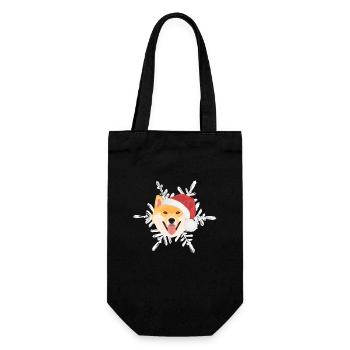 Shiba Inu Merry Christmas - Gift Bag for Bottles - black - Front