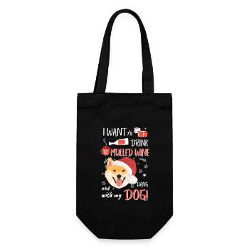 Shiba Inu vin chaud Noël - Sac à bouteille - noir - Devant
