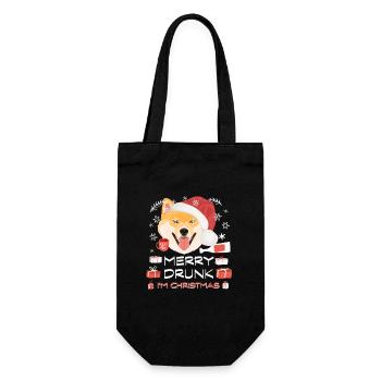 Shiba Inu Christmas Market - Gift Bag for Bottles - black - Front