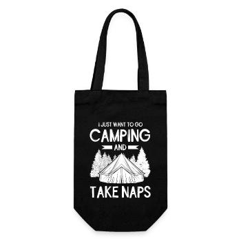 I just want to go Camping and take naps - Geschenkbeutel für Flaschen - Schwarz - Vorne