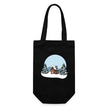 Paysage hivernal neige - Sac à bouteille - noir - Devant