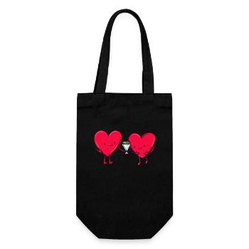 Cœur de la Saint-Valentin - Sac à bouteille - noir - Devant