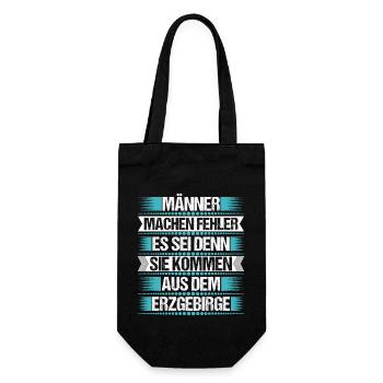 Erzgebirge Mann Fehler machen Spruch - Geschenkbeutel für Flaschen - Schwarz - Vorne
