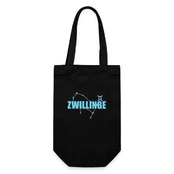 Zwillinge Sternzeichen Gemini Sternbild - Geschenkbeutel für Flaschen - Schwarz - Vorne