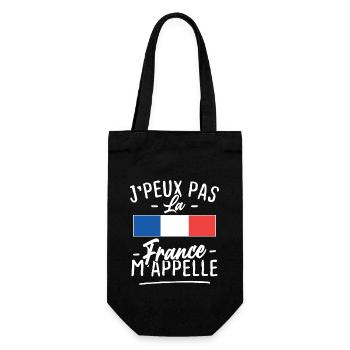Ich kann nicht Frankreich ruft mich an - Geschenkbeutel für Flaschen - Schwarz - Vorne