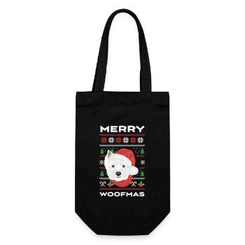 West Highland Terrier Merry Christmas - Gift Bag for Bottles - black - Front