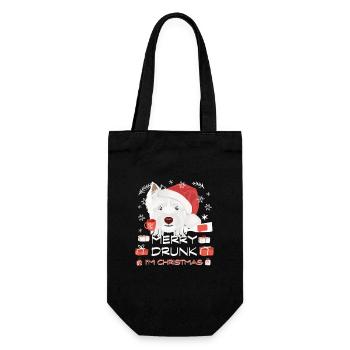West Highland Terrier Christmas Market - Gift Bag for Bottles - black - Front