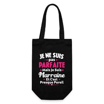 Pas parfaite mais je suis Marraine - Sac à bouteille - noir - Devant