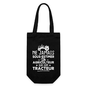 Jamais sous-estimer agriculteur sur son tracteur - Sac à bouteille - noir - Devant