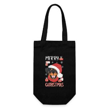 Rottweiler Merry Christmas - Gift Bag for Bottles - black - Front
