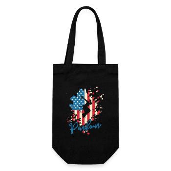 Parkour USA Flagge Sport Training Fitness - Geschenkbeutel für Flaschen - Schwarz - Vorne