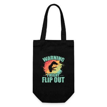 Warning I Might Flip out Parkour Sport - Gift Bag for Bottles - black - Front