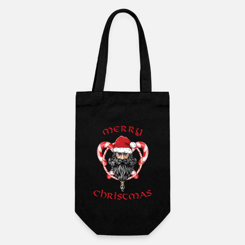 Santa Viking Christmas Vikings - Gift Bag for Bottles - black