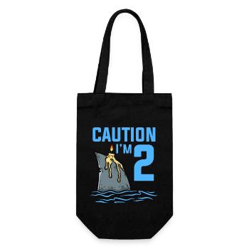 Sea Animals Birthday Kids Shark 2nd Birthday - Gift Bag for Bottles - black - Front