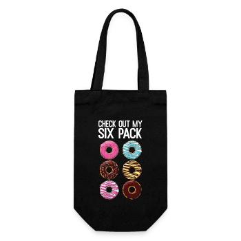 Check Out My Six Pack Funny Donut Lover Dad BOD - Geschenkbeutel für Flaschen - Schwarz - Vorne