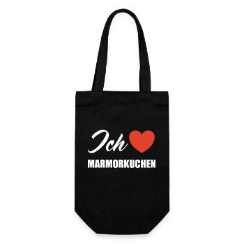 Ich liebe Marmorkuchen - Geschenkbeutel für Flaschen - Schwarz - Vorne
