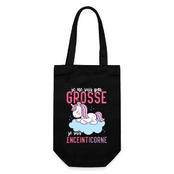 Je ne suis pas grosse je suis enceintlicorne - Sac à bouteille - noir - Devant