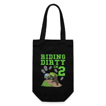 Garbage Truck Birthday Kids Boy 2nd Birthday Party - Gift Bag for Bottles - black - Front