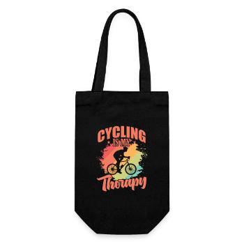 Cycling is my Therapy Fahrrad fahren Fitness - Gift Bag for Bottles - black - Front