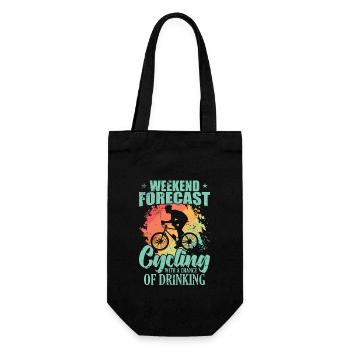 Weekend Forecast Cycling with Chance of Drinking - Gift Bag for Bottles - black - Front