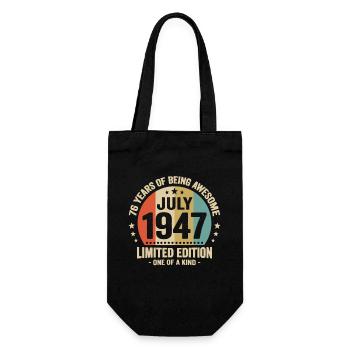 Juli 1947 76 Jahre Jubiläumsgeschenk - Geschenkbeutel für Flaschen - Schwarz - Vorne