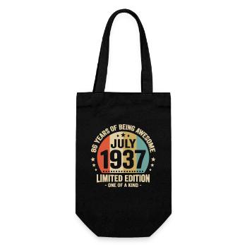July 1937 86 Years Anniversary Vintage Gift - Gift Bag for Bottles - black - Front