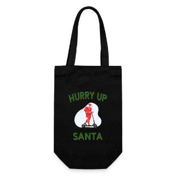 Hurry up Santa Christmas xmas - Gift Bag for Bottles - black - Front