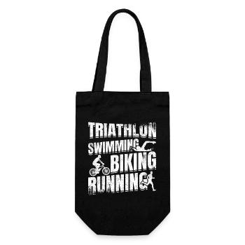 Triathlon Schwimmen Laufen Radfahren - Geschenkbeutel für Flaschen - Schwarz - Vorne