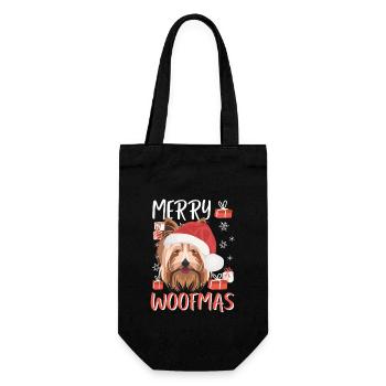 Yorkshire Terrier Merry Christmas - Gift Bag for Bottles - black - Front