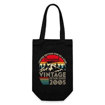 Original vintage established in 2005 anniversary - Gift Bag for Bottles - black - Front