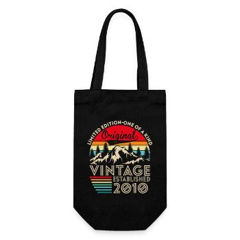 Original vintage established in 2010 anniversary - Gift Bag for Bottles - black - Front