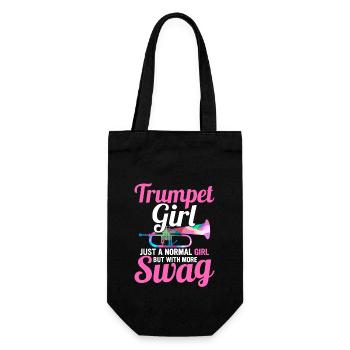 Trumpet Girl Just a Normal Girl But With More Swag - Geschenkbeutel für Flaschen - Schwarz - Vorne