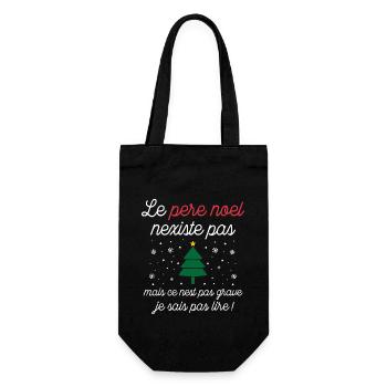 Le père noël n'existe pas - Sac à bouteille - noir - Devant