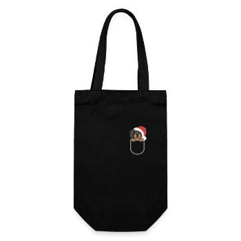 Wire-haired Dachshund Merry Christmas - Gift Bag for Bottles - black - Front
