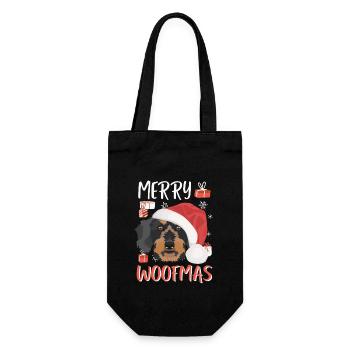 Wire-haired Dachshund Merry Christmas - Gift Bag for Bottles - black - Front