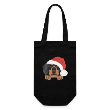 Wire-haired Dachshund Merry Christmas - Gift Bag for Bottles - black - Front