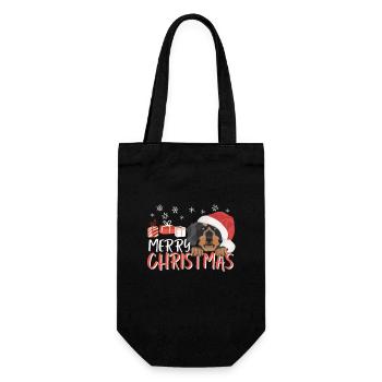 Wire-haired Dachshund Merry Christmas - Gift Bag for Bottles - black - Front