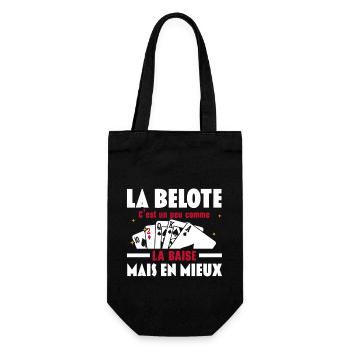 La Belote C'est un peu comme la baise Mais en mieu - Sac à bouteille - noir - Devant