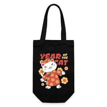 Chat du Nouvel An vietnamien 2023 I Cadeau - Sac à bouteille - noir - Devant