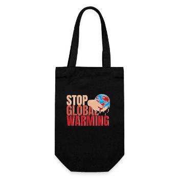 STOP GLOBAL WARMING - Klimawandel - Klimaschutz - Geschenkbeutel für Flaschen - Schwarz - Vorne